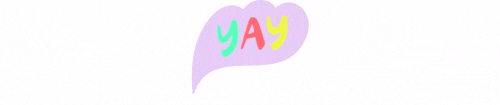 Animation : Wortblase YAY, pulsierend, farbig : thejollyboldbee